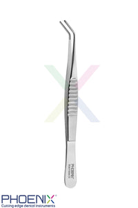 Debakey Tissue forceps used to grasp and stabilise soft tissue during suturing.