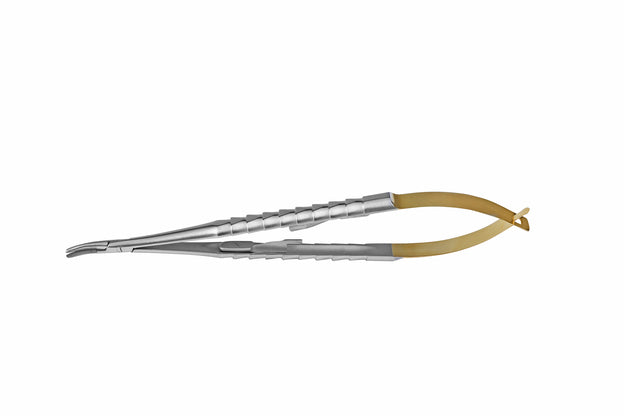 Castroviejo Needle Holder with Tungsten Carbide Inserts, curved - 14cm
