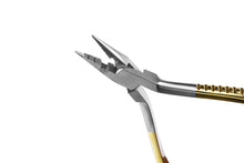 Load image into Gallery viewer, Jarabak Pliers, Light wire bending plier with squared beaks, Jarabak type, for bending and closing loops. One beak partially serrated and one beak grooved for safe grip