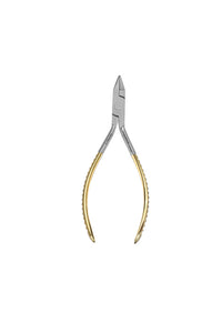Three prong pliers, Precision aligned tips are rounded for consistent contouring and bending without damaging the archwire. One-piece construction of the double tip ensures superior strength.  Can be used on wire up to .030” (.76mm).