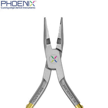 Load image into Gallery viewer, Jarabak Pliers, Light wire bending plier with squared beaks, Jarabak type, for bending and closing loops. One beak partially serrated and one beak grooved for safe grip