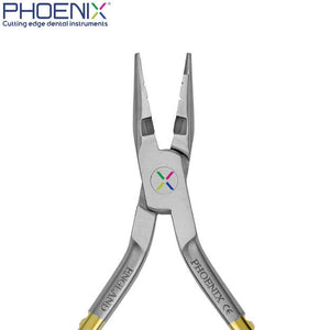 Jarabak Pliers, Light wire bending plier with squared beaks, Jarabak type, for bending and closing loops. One beak partially serrated and one beak grooved for safe grip