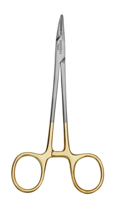 Mayo Hegar Needle Holder with Tungsten Carbide Inserts, Curved - 14cm